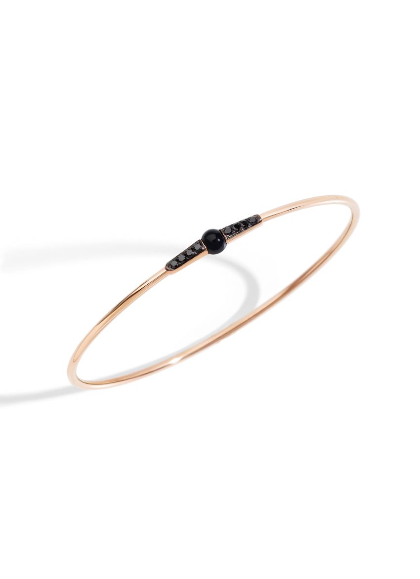 BRACCIALE POMELLATO M AMA NON M AMA RIGIDO IN ORO ROSA E DIAMANTI BLACK Blondi 1897